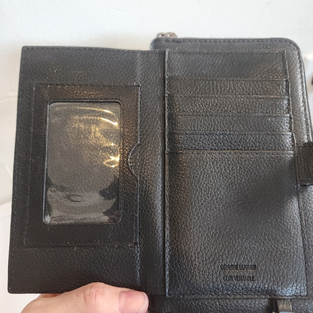 Rachel Roy Black And Snake Skin Wristlet Purse - Picture 4 of 7